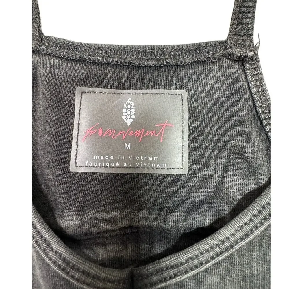 Free People FP Movement Hot Shot One Piece M Jumpsuit Romper Lounge Dark Gray